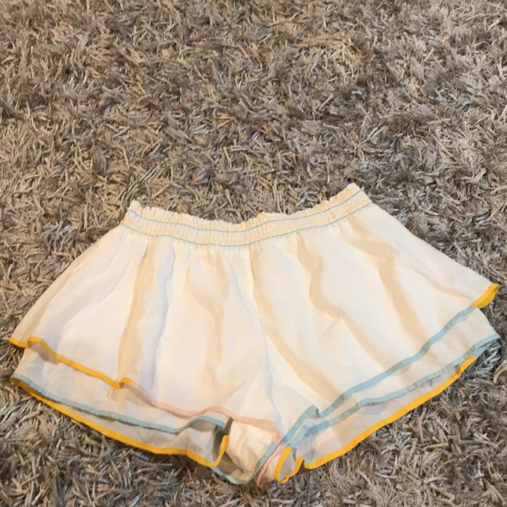 Anthropologie white shorts with pretty border